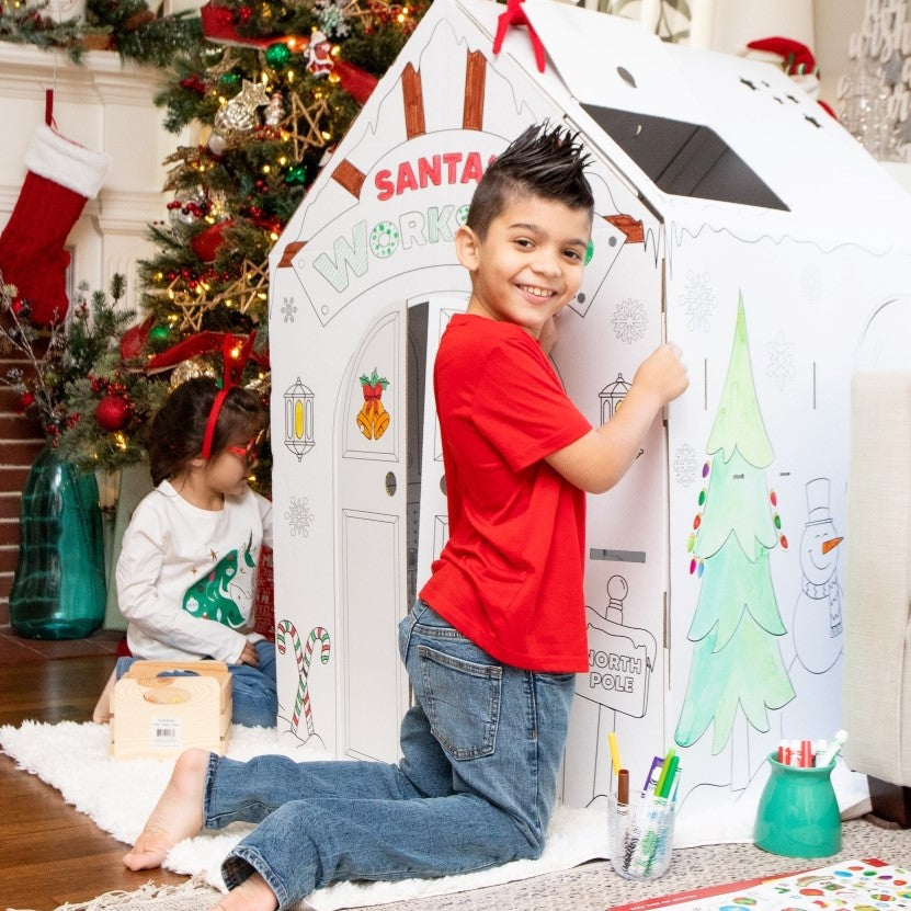 Colour in cardboard playhouse discount